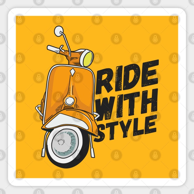 Ride with style motorbike Magnet by Mako Design 